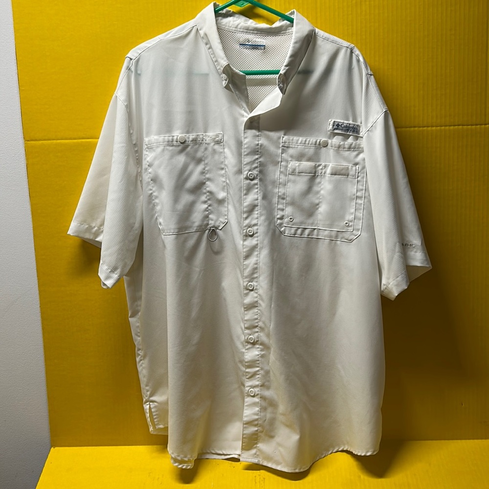 Columbia Sportswear Company Omni-Shade white shirt sleeve button down shirt, XL